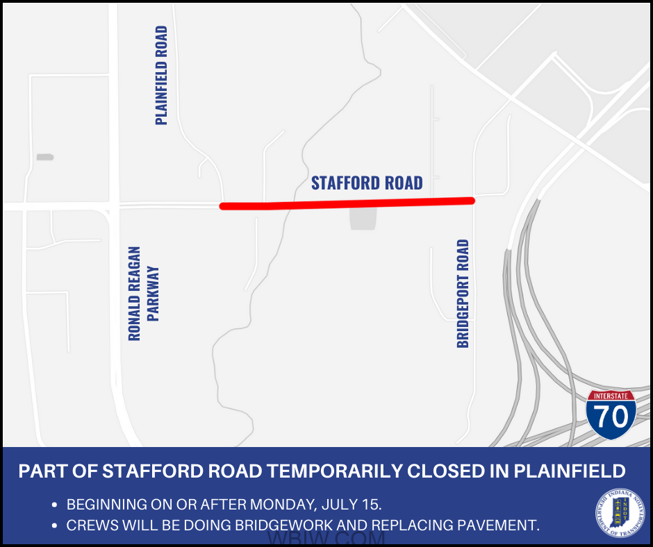 Temporary road closure to impact Stafford Road in Plainfield WBIW