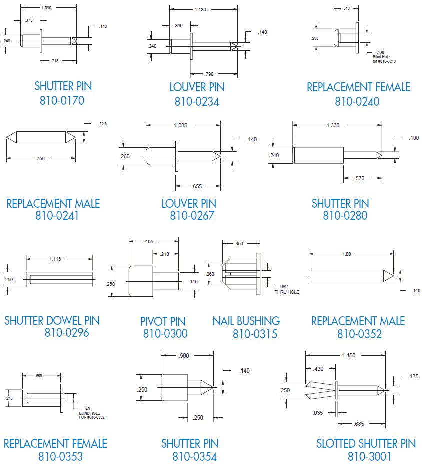 Shutter & Hinge Pins WCL Company