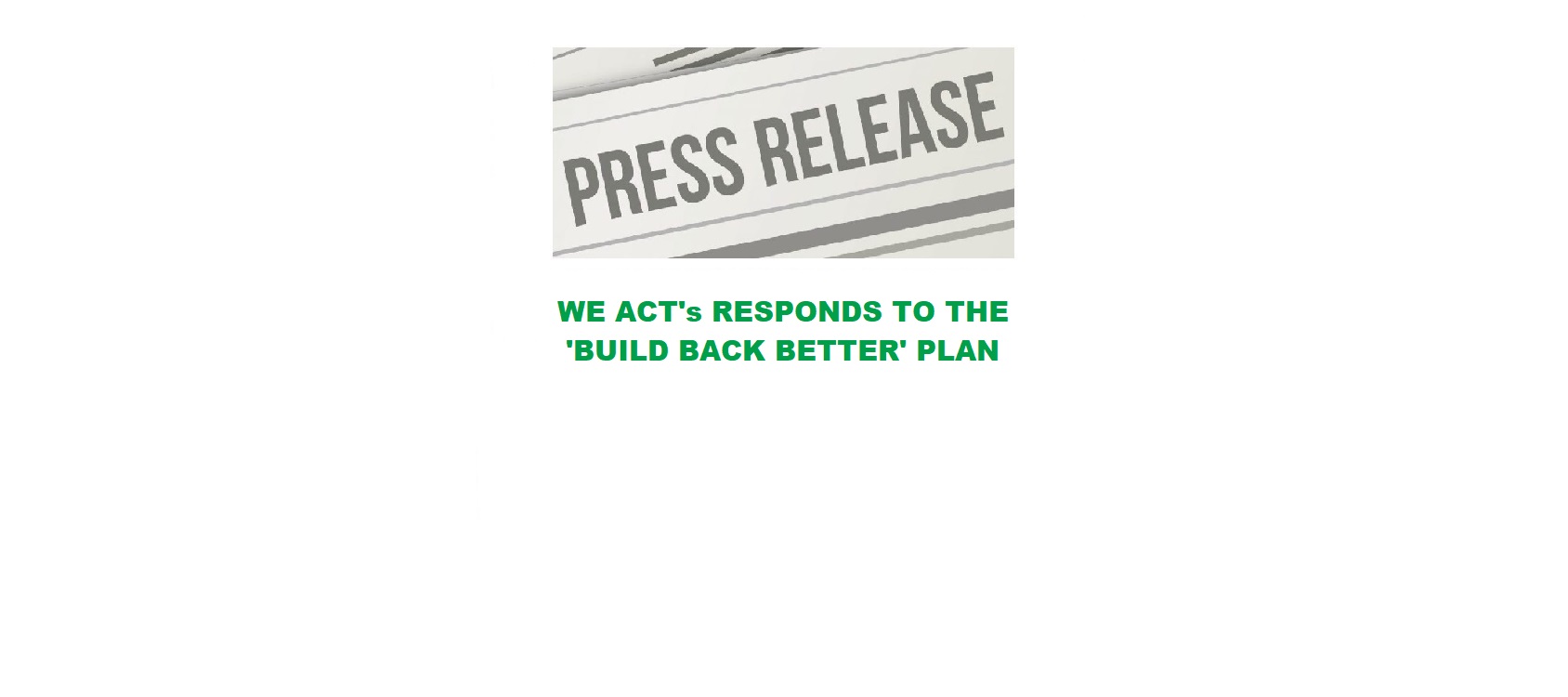 Build Back Better Plan 2.251 WE ACT for Environmental