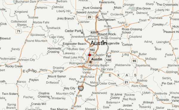 Map Of Austin And Surrounding Areas Map Of Austin Texas And Surrounding Area