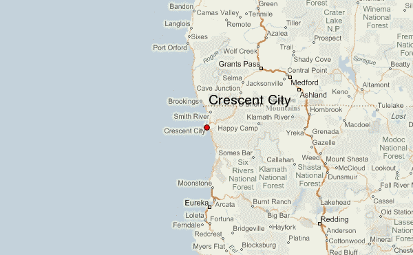 Map Of Crescent City Ca South America Map