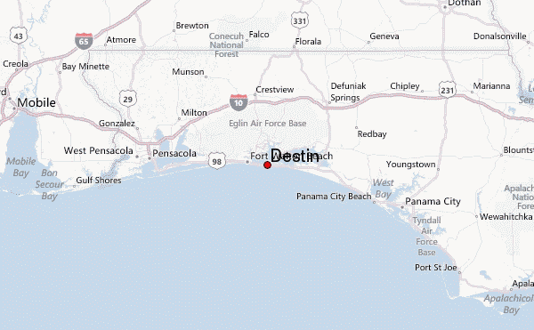 Show Destin Florida On A Map Destin Weather Forecast