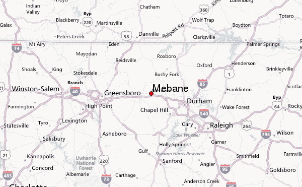 Map Of Mebane Nc Guide Urbain de Mebane