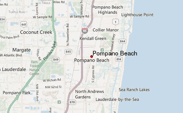 Pompano Beach Zip Code Map Pompano Beach Map Detailed