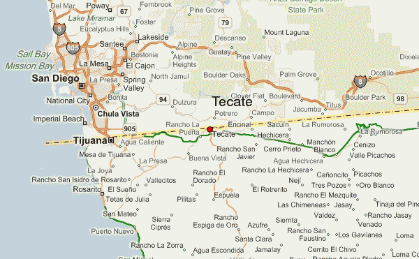 Tecate Baja California Map Tecate Weather Forecast