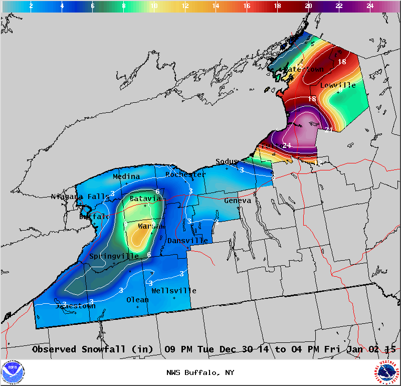 Lake Effect Summary December 30 January 2, 2015