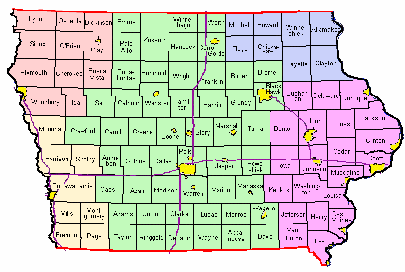 Des Moines County Map Candie Virginia
