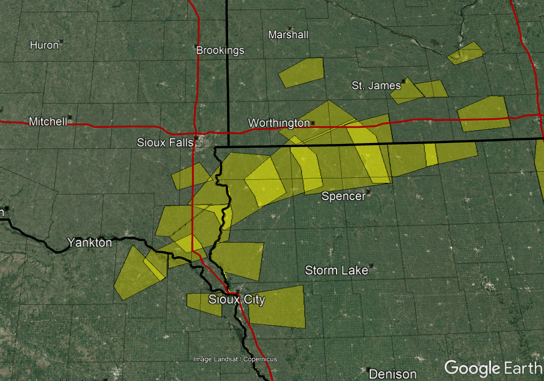 Father's Day Storms across Northwest Iowa and Nearby Areas June 21, 2020