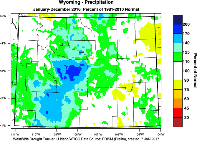 2016 Wyoming Climate Summary