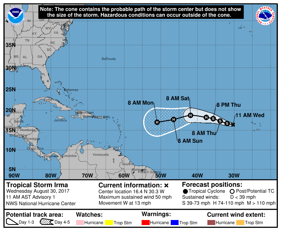America States Map After Harvey And Irma Tropical Storm Irma Forms; Harvey, Other Threats Linger