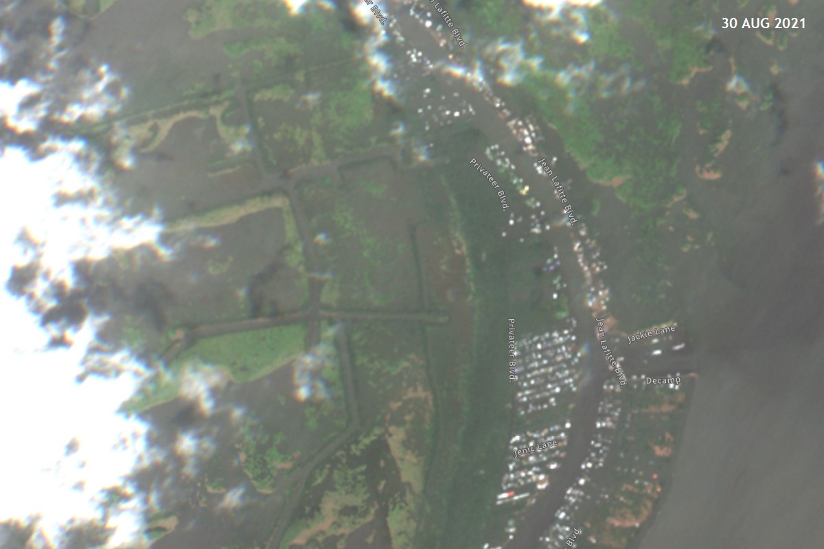 Hurricane Ida Before & After satellite imagery