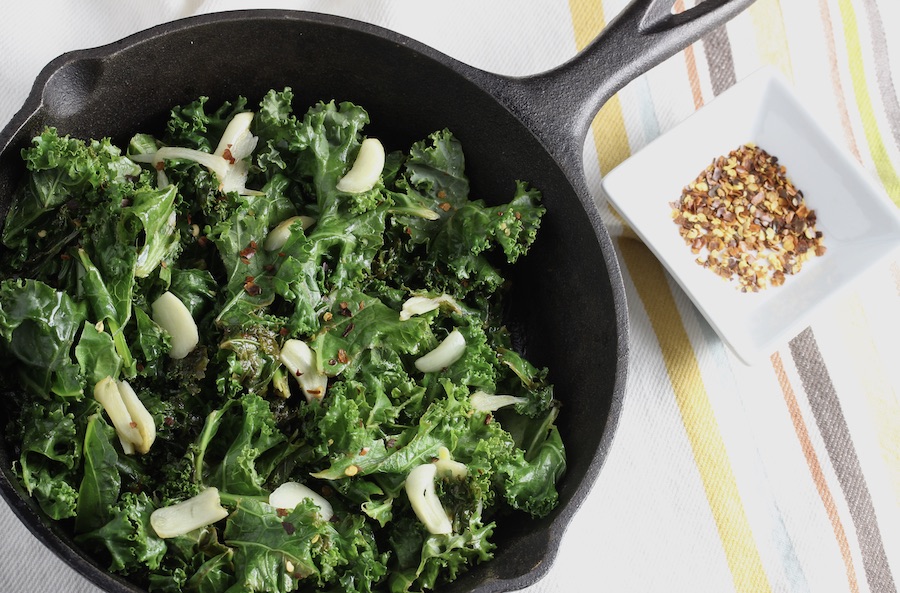 Spicy Skillet Kale with Lemon and Garlic Weavers Orchard