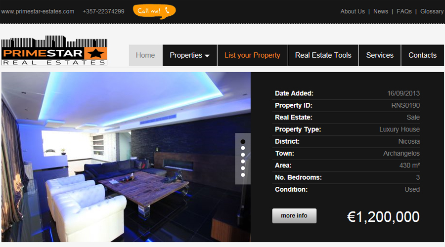 SEO project PrimeStar Real Estate, Nicosia Cyprus Version 1