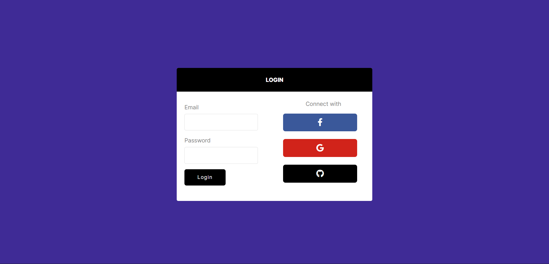 leb UI Elements Login Form with Social Login