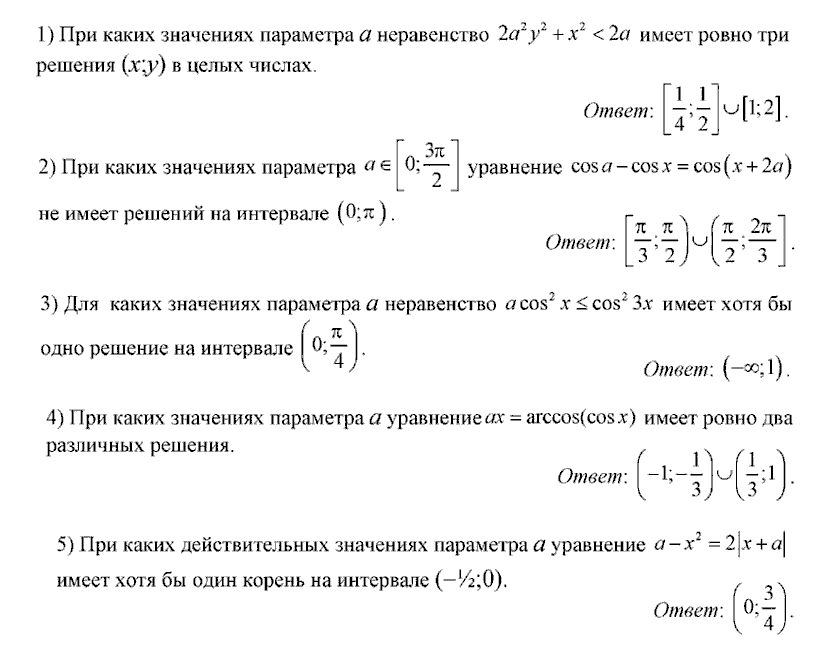 Решение задач с параметрами