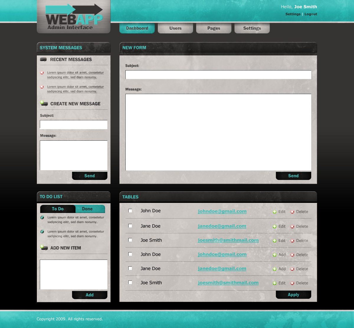 Create a Web App Admin User Interface in Web Resources