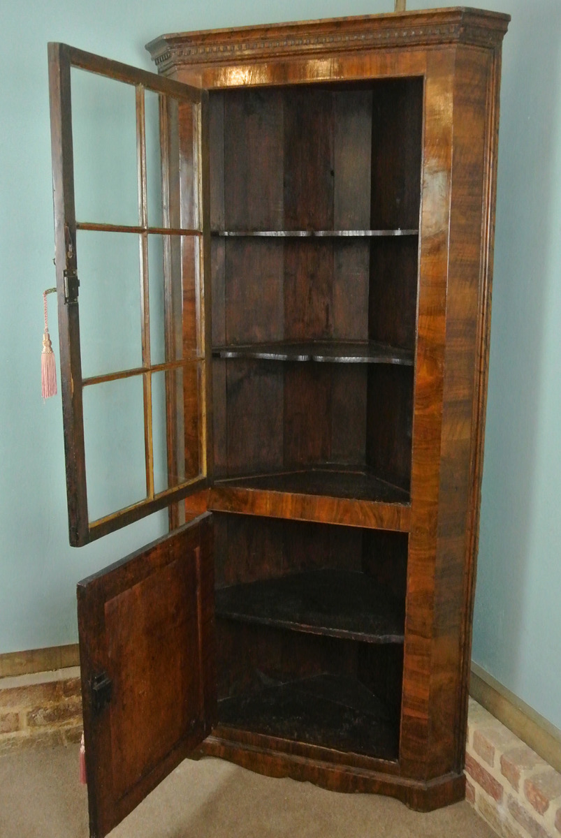 19th Century Walnut Corner Display c. 1840