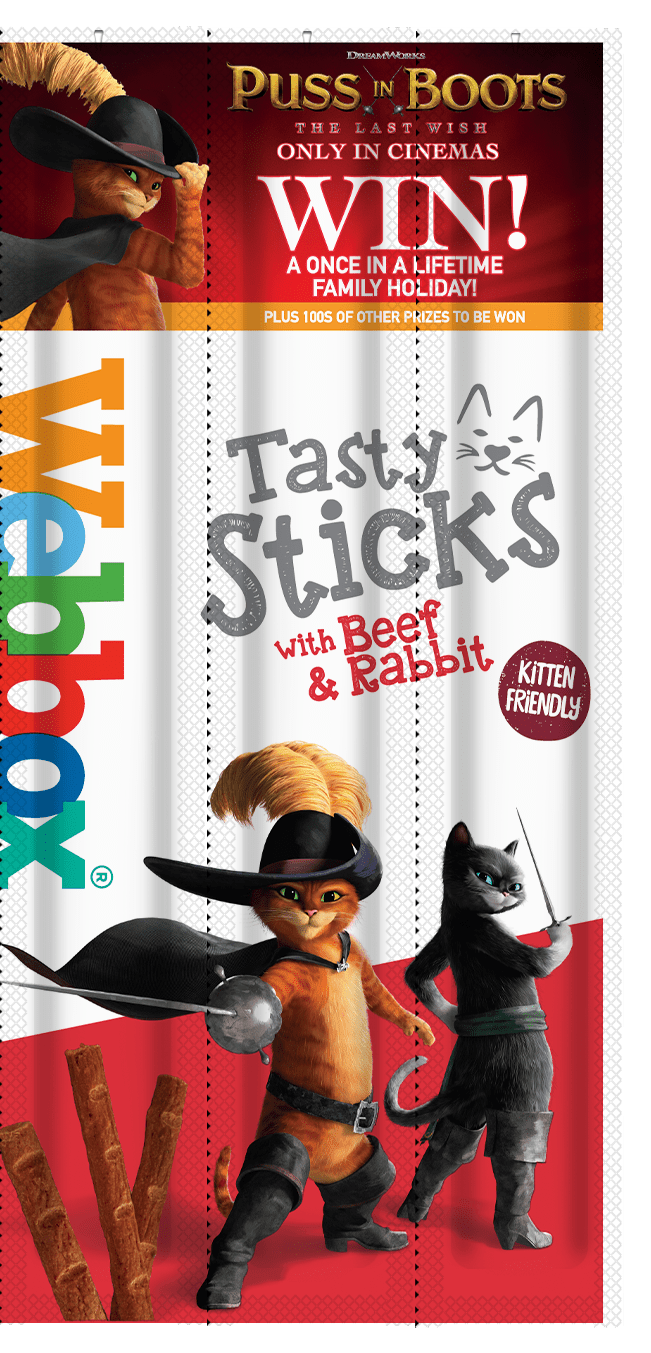 box Tasty Sticks Beef & Rabbit Cat Treats box