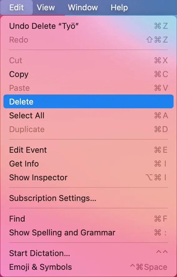 macOS Calendar (older versions) » How do I unsubscribe from a calendar