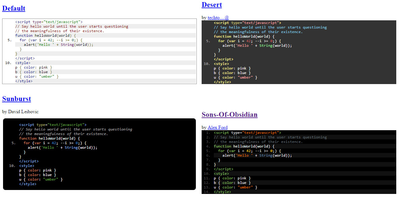 Google Code Prettify syntax highlighing of source code // Web Carpenter