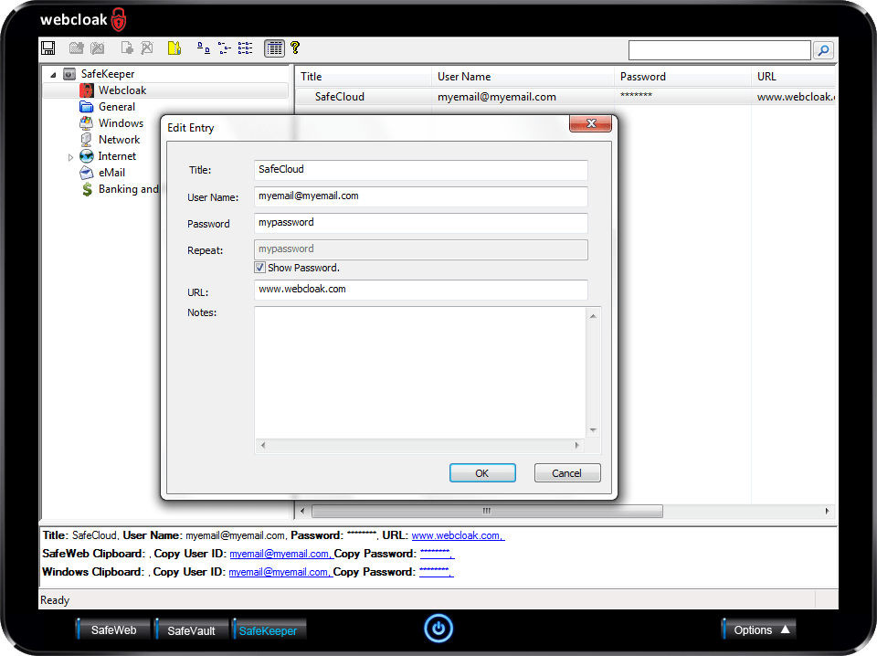 WEBCLOAK Security Simple, Secure and Anonymous