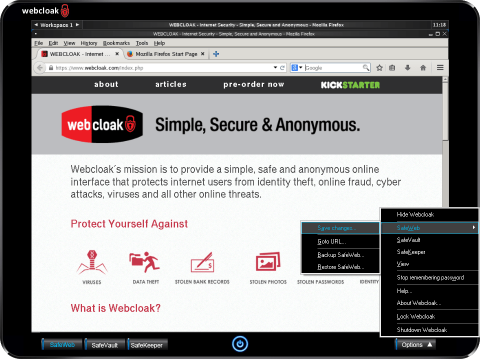WEBCLOAK Security Simple, Secure and Anonymous