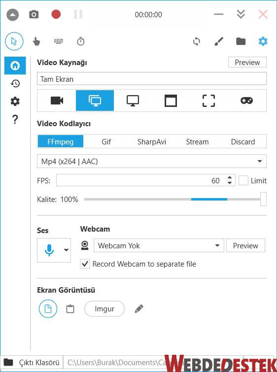 Screen Recorder Pro (Windows 10) WEBDE DESTEK