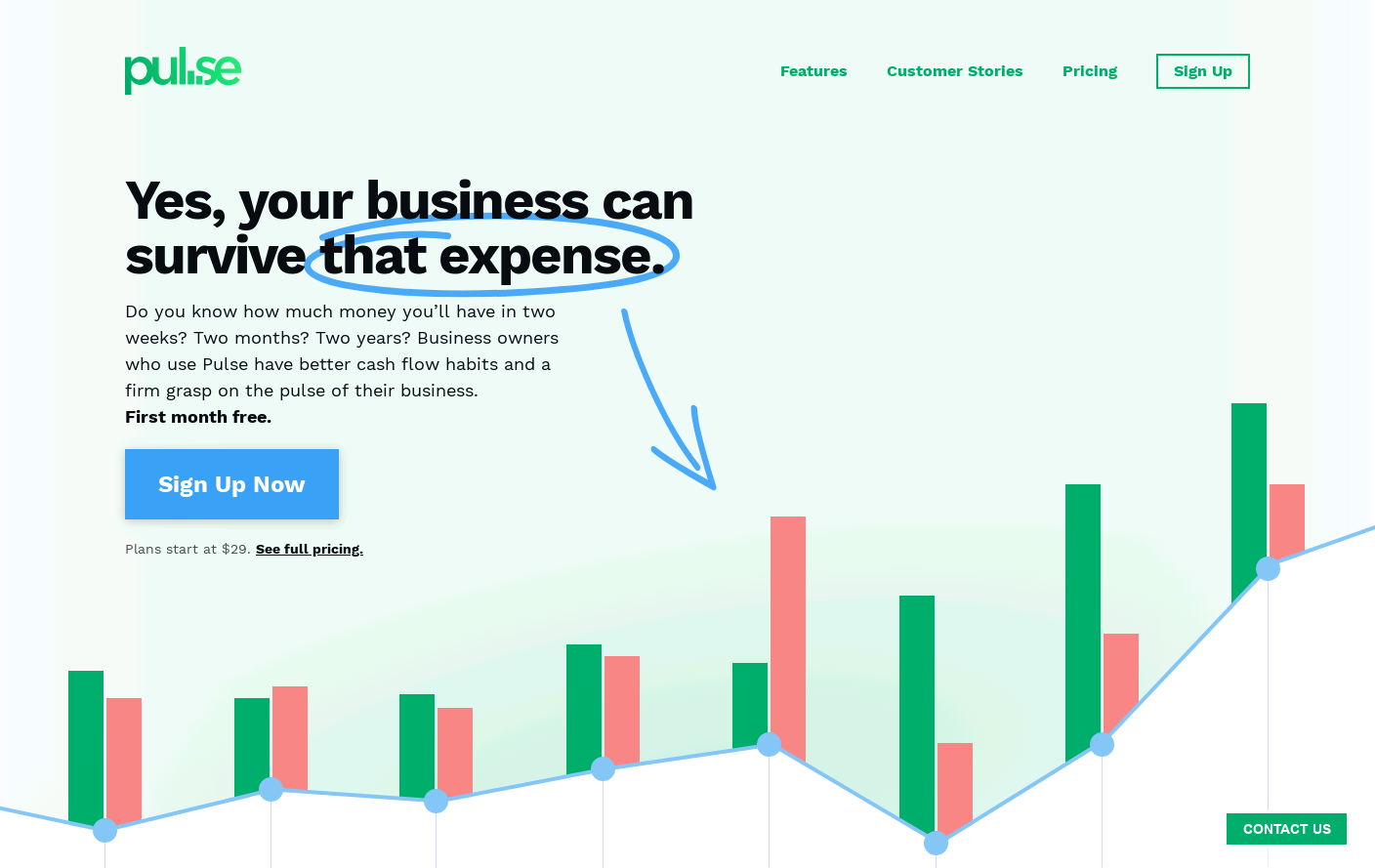 Cash Flow Management Software Pulse App Web Design