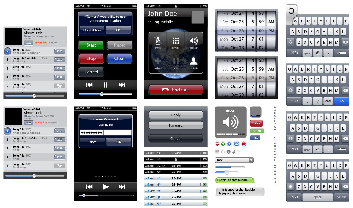 iPhone UI Vector Elements Free Vector Graphics All Free Web