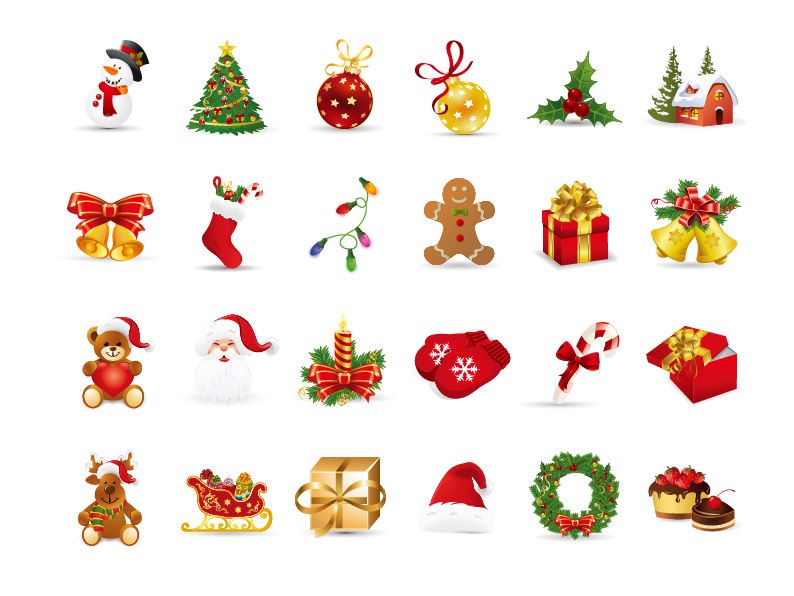 Christmas Elements Vector Set Free Vector Graphics All Free Web