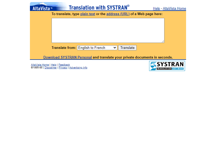 Babel Fish AltaVistaTranslations in 1999  Design Museum
