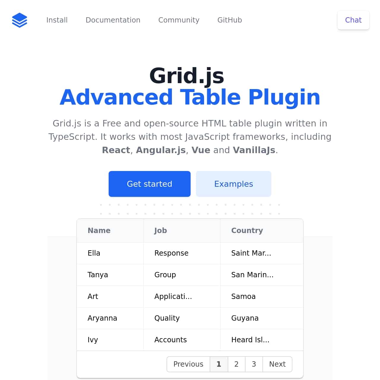 Advanced table plugin... Grid.js  Design Trends