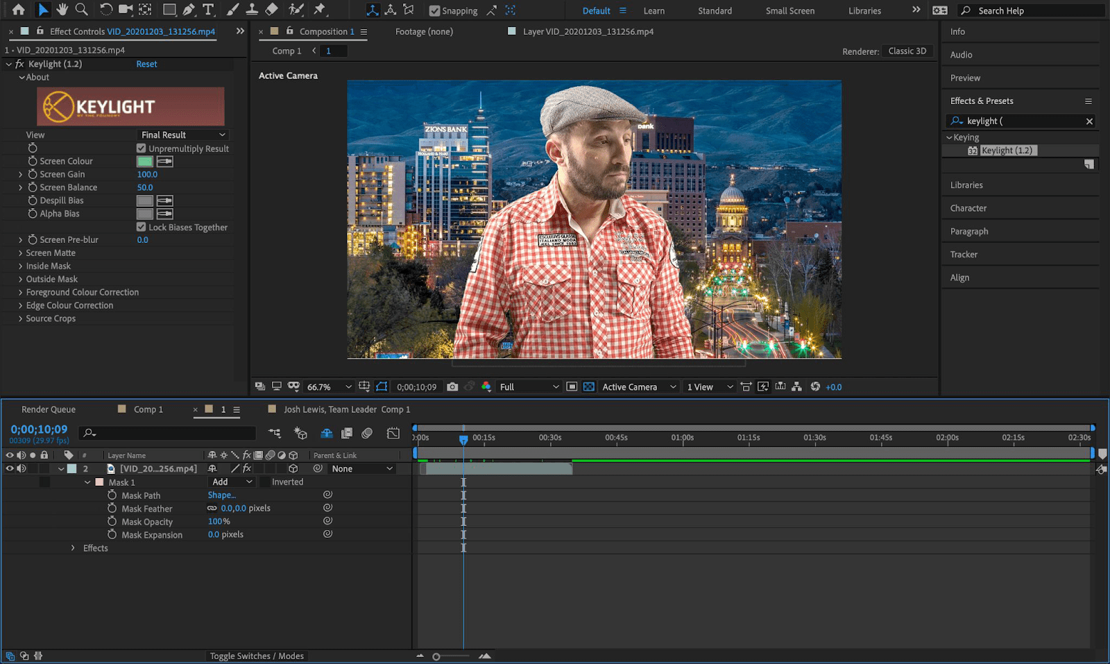 Find out how to edit a Green Screen Video in After Effects dew