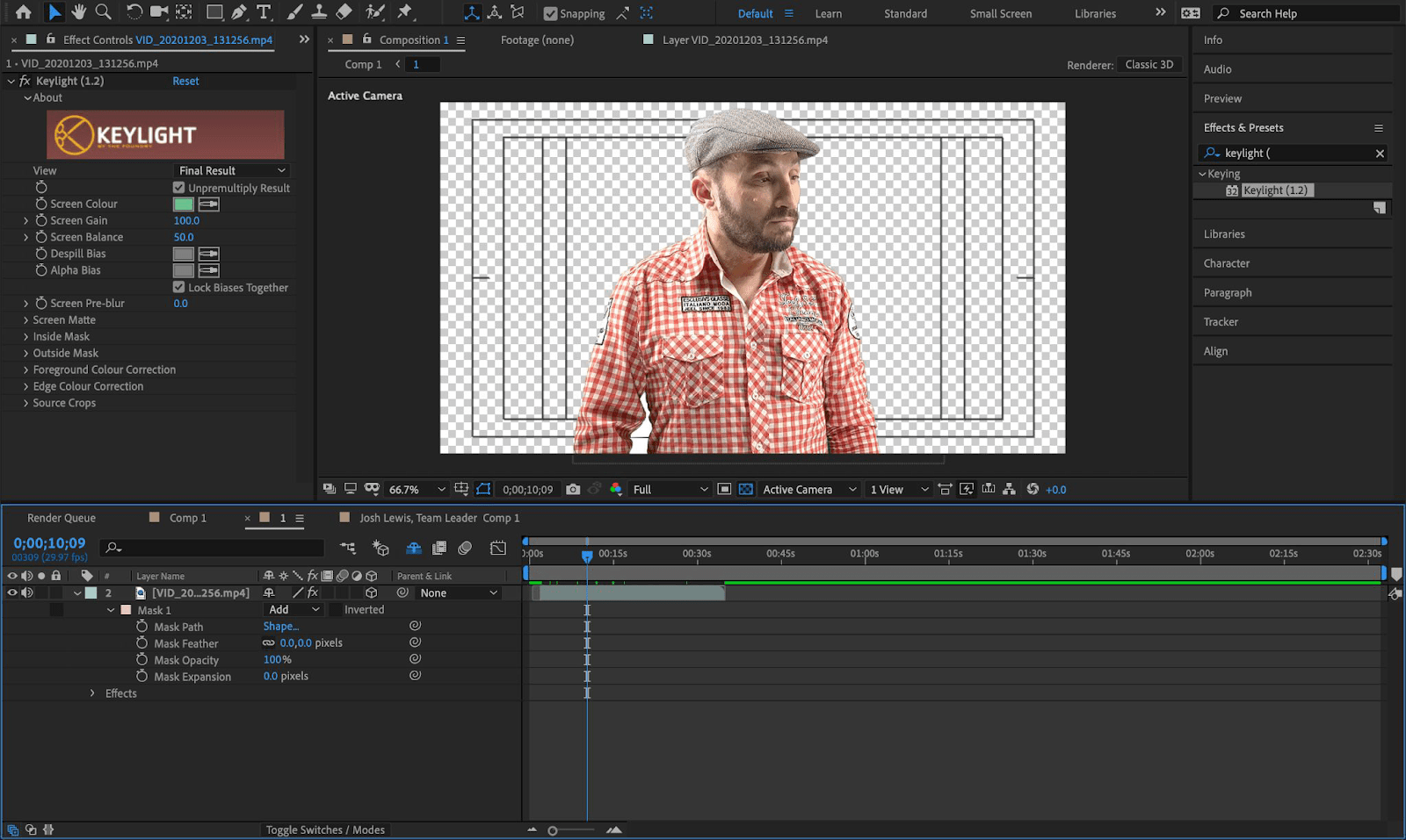 Find out how to edit a Green Screen Video in After Effects dew