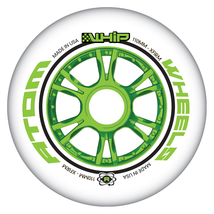 Atom Whip Green XFirm Inline Speed Wheels 100mm, 110mm Closeout
