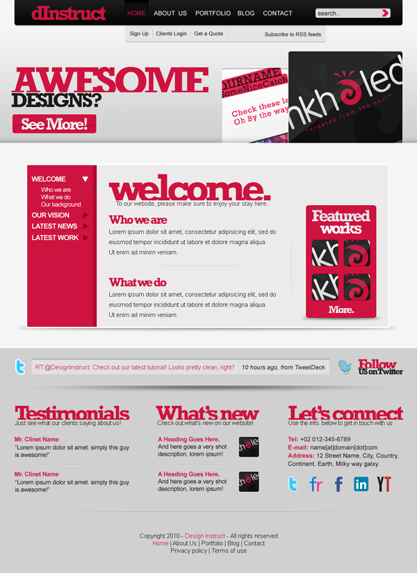 Graphic Design Photoshop Tutorials Create A Clean And Modern Web Design In Photoshop - Webfx