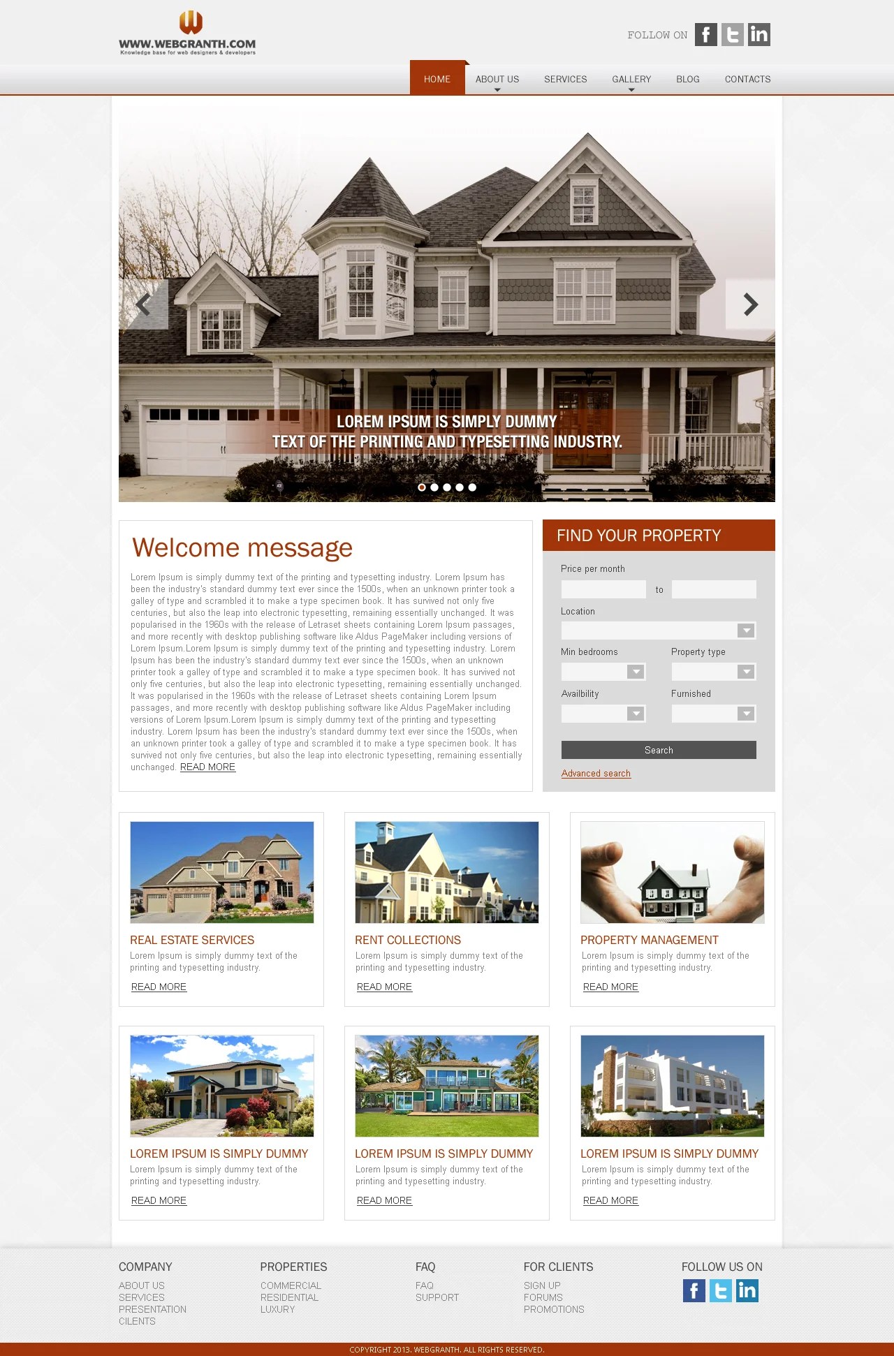 Real Estate PSD Template Download PSD Template Free for Real Estate