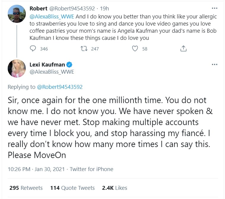 Alexa Bliss Is Being Harassed Online By Obsessed Fan