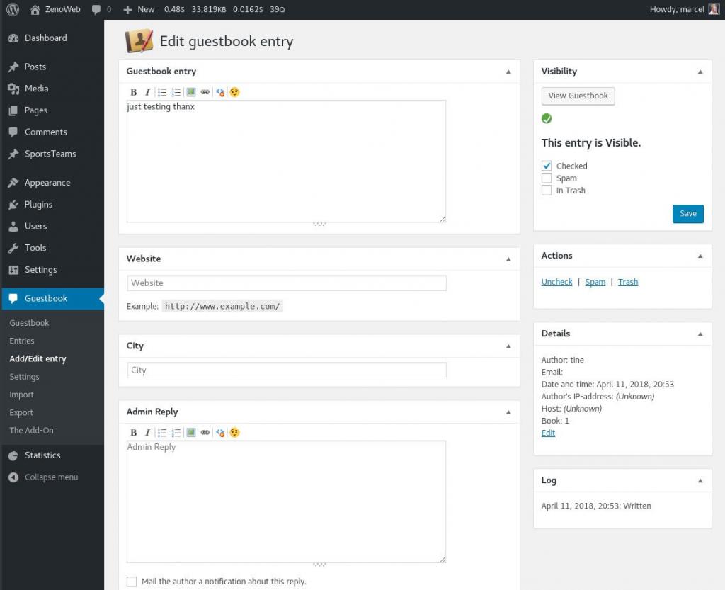 Gwolle Free WordPress Guestbook Plugin masterMaze