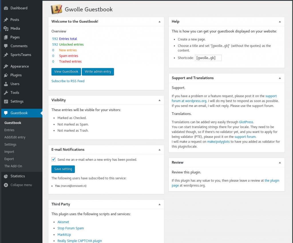 Gwolle Free WordPress Guestbook Plugin masterMaze