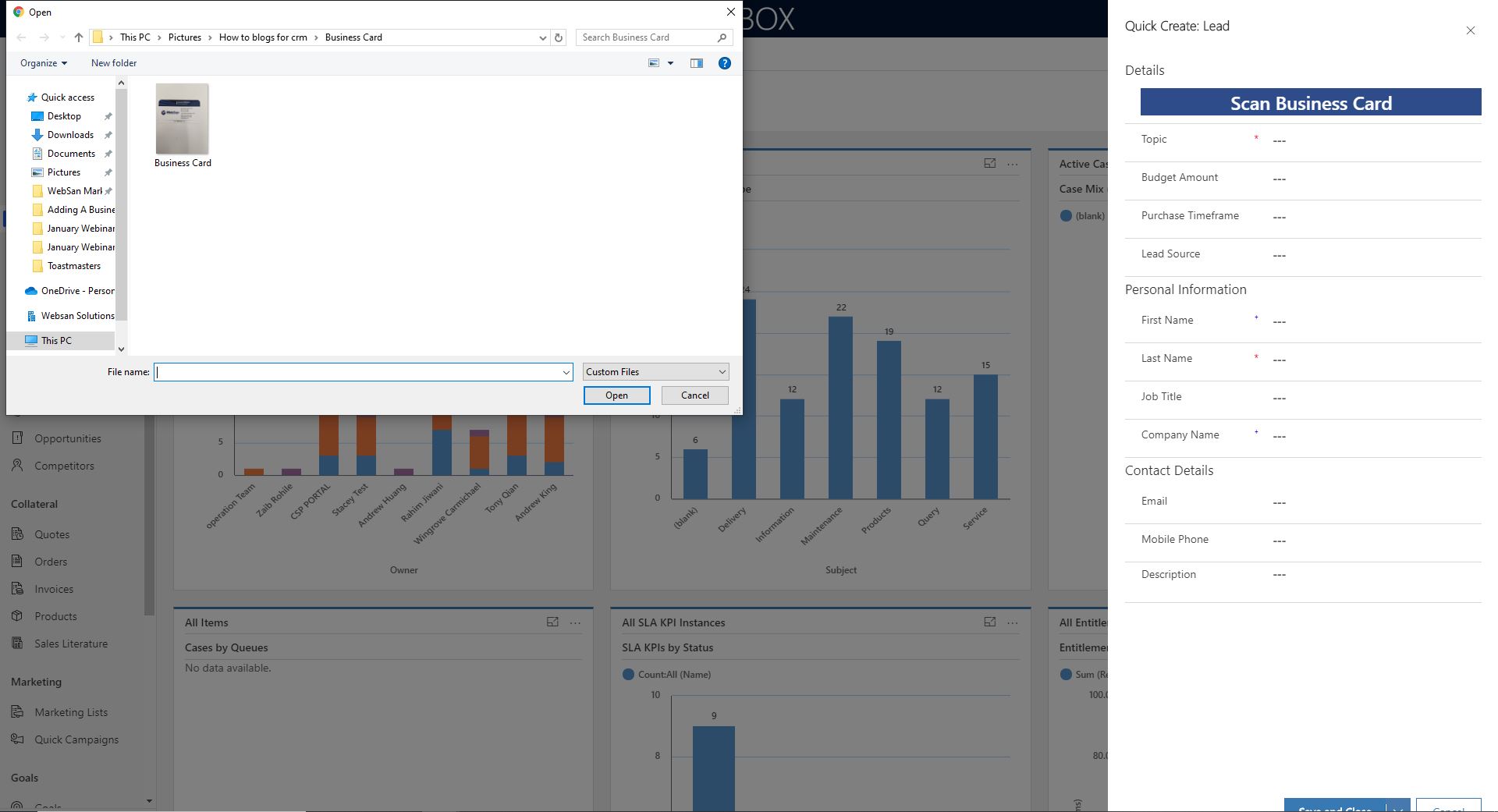 How to Upload Business Cards into Dynamics 365 for Sales CRM Software