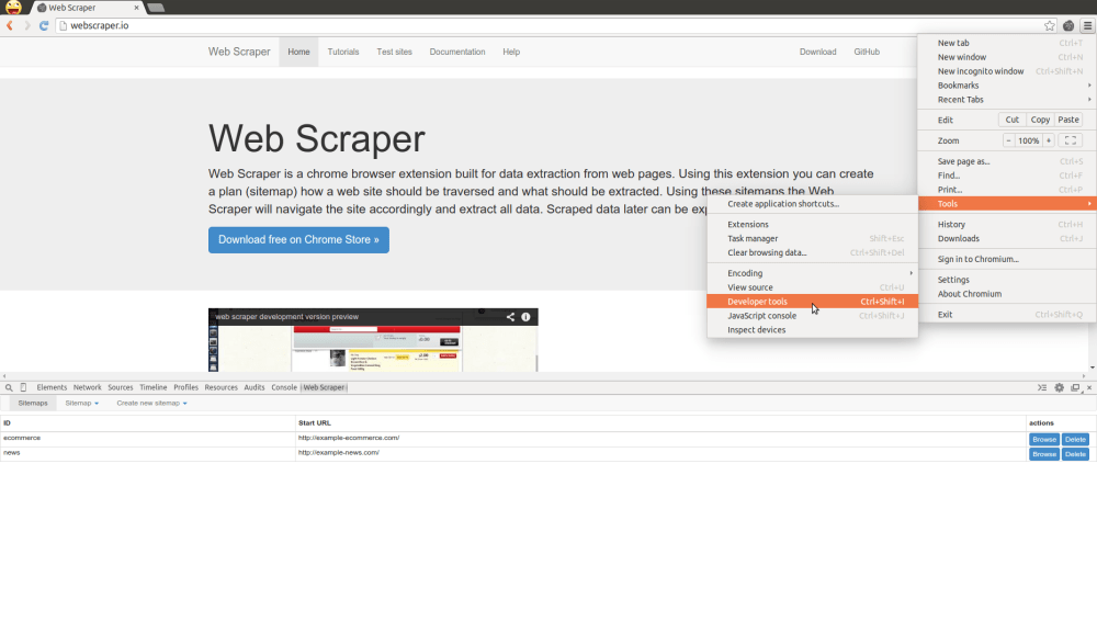 Web Scraper Screenshots