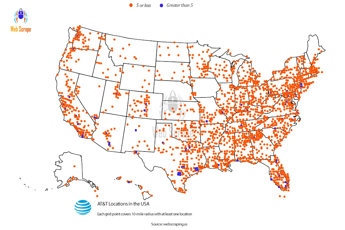 How Many Att Locations Are There In United States Web Scrape