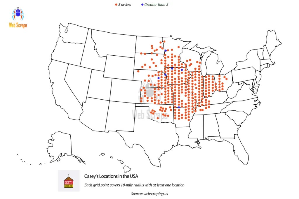 Number of Raising Cane's Store Locations in the USA raicing canes data