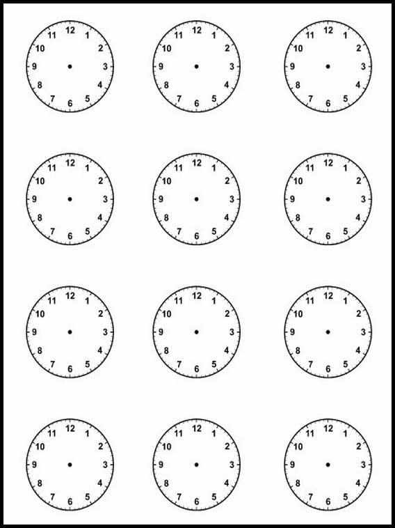 Kindergarten Worksheets What time is it? 3