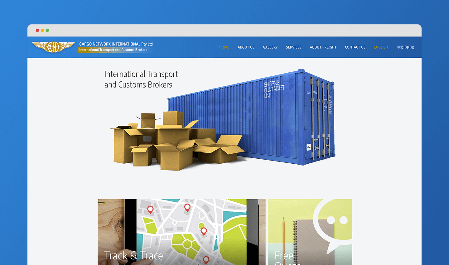 Cargo Network Website Blue