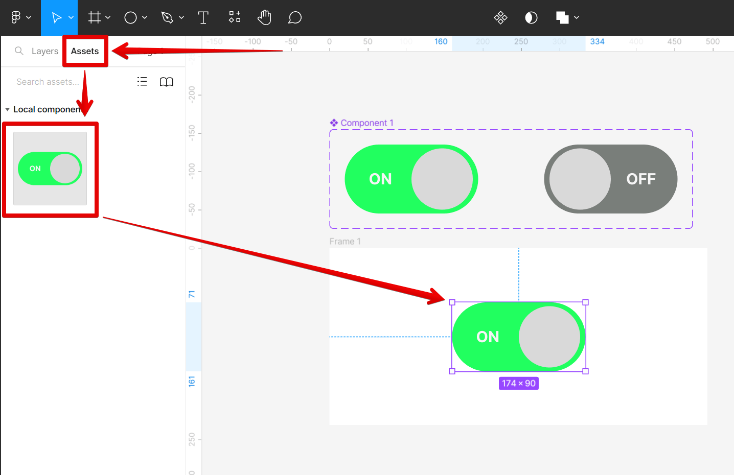 How do you make a toggle button in Figma?