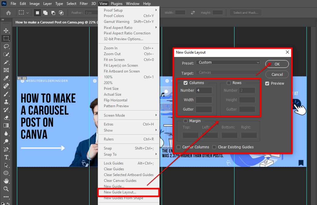 How Do You Split an Image Into 4 Equal Parts in