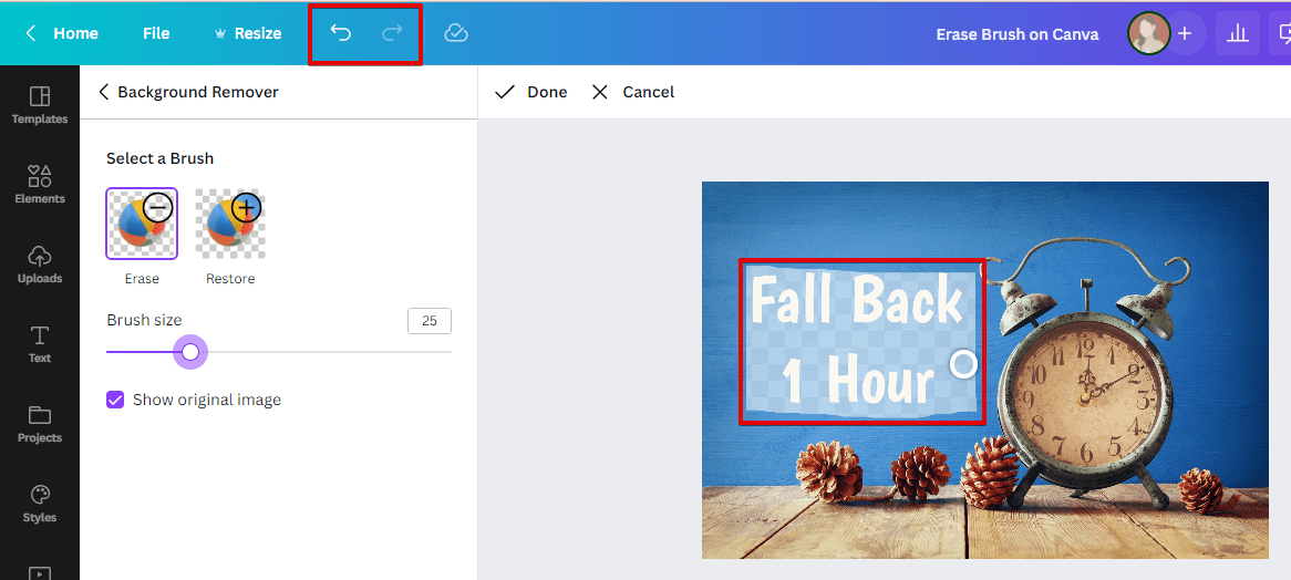 Where Is the Erase Brush on Canva?
