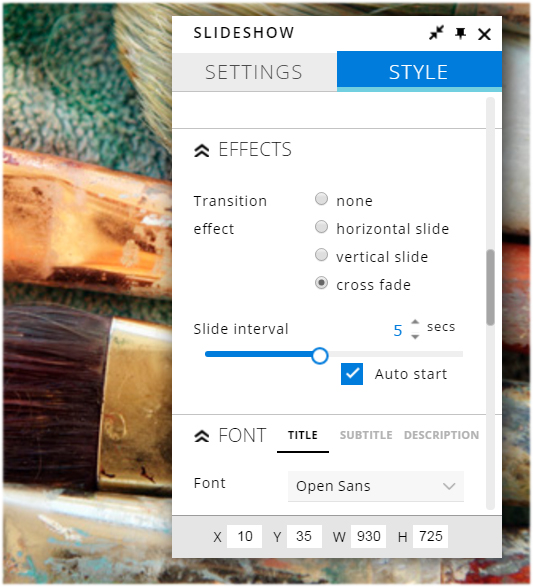 Adding a slideshow gallery to your website